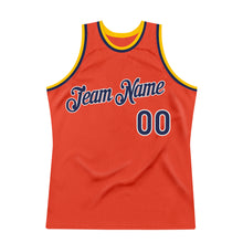 Charger l'image dans la galerie, Custom Orange Navy-Gold Authentic Throwback Basketball Jersey