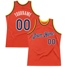 Charger l'image dans la galerie, Custom Orange Navy-Gold Authentic Throwback Basketball Jersey