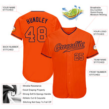 Load image into Gallery viewer, Custom Orange Orange-Navy Authentic Baseball Jersey