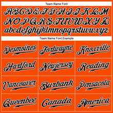 Load image into Gallery viewer, Custom Orange Black Pinstripe Black-White Authentic Baseball Jersey