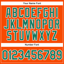 Load image into Gallery viewer, Custom Orange Kelly Green Pinstripe Kelly Green-White Authentic Baseball Jersey