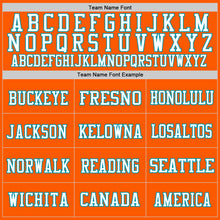 Laden Sie das Bild in den Galerie-Viewer, Custom Orange White-Teal Mesh Authentic Throwback Football Jersey