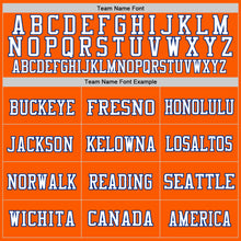Laden Sie das Bild in den Galerie-Viewer, Custom Orange White-Royal Mesh Authentic Throwback Football Jersey