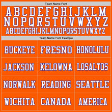 Laden Sie das Bild in den Galerie-Viewer, Custom Orange White-Purple Mesh Authentic Throwback Football Jersey