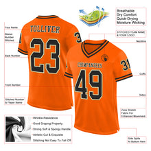 Загрузить изображение в средство просмотра галереи, Custom Orange Black-Old Gold Mesh Authentic Throwback Football Jersey