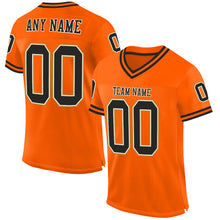 Загрузить изображение в средство просмотра галереи, Custom Orange Black-Old Gold Mesh Authentic Throwback Football Jersey