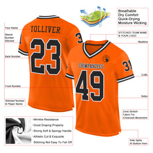 Laden Sie das Bild in den Galerie-Viewer, Custom Orange Black-White Mesh Authentic Throwback Football Jersey