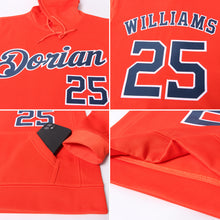 Load image into Gallery viewer, Custom Stitched Orange Navy-White Sports Pullover Sweatshirt Hoodie