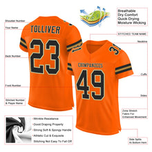 Laden Sie das Bild in den Galerie-Viewer, Custom Orange Black-Old Gold Mesh Authentic Football Jersey