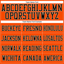 Laden Sie das Bild in den Galerie-Viewer, Custom Orange Black-Old Gold Mesh Authentic Football Jersey