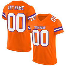 Загрузить изображение в средство просмотра галереи, Custom Orange White-Purple Mesh Authentic Football Jersey