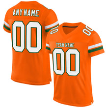 Laden Sie das Bild in den Galerie-Viewer, Custom Orange White-Green Mesh Authentic Football Jersey