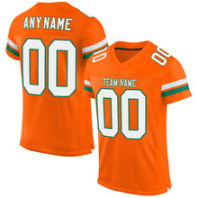 Laden Sie das Bild in den Galerie-Viewer, Custom Orange White-Kelly Green Mesh Authentic Football Jersey