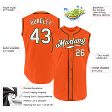 Load image into Gallery viewer, Custom Orange White-Green Authentic Sleeveless Baseball Jersey