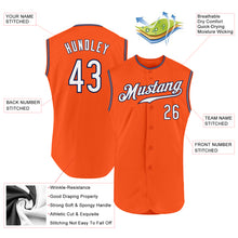 Load image into Gallery viewer, Custom Orange White-Navy Authentic Sleeveless Baseball Jersey