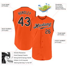 Load image into Gallery viewer, Custom Orange Black-White Authentic Sleeveless Baseball Jersey