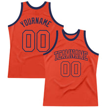 Charger l'image dans la galerie, Custom Orange Orange-Navy Authentic Throwback Basketball Jersey