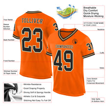Load image into Gallery viewer, Custom Orange Black-Old Gold Mesh Authentic Throwback Football Jersey