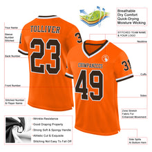 Charger l'image dans la galerie, Custom Orange Brown-White Mesh Authentic Throwback Football Jersey