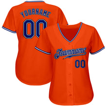 Load image into Gallery viewer, Custom Orange Royal-Black Authentic Baseball Jersey
