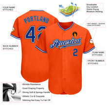 Load image into Gallery viewer, Custom Orange Royal-Black Authentic Baseball Jersey