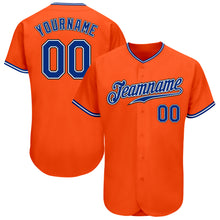 Load image into Gallery viewer, Custom Orange Royal-Black Authentic Baseball Jersey