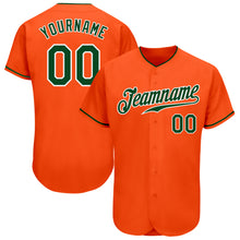 Load image into Gallery viewer, Custom Orange Green-White Authentic Baseball Jersey