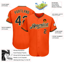 Load image into Gallery viewer, Custom Orange Black-Old Gold Authentic Baseball Jersey