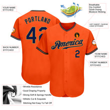 Load image into Gallery viewer, Custom Orange Navy-Old Gold Authentic Baseball Jersey