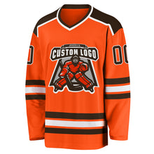 Charger l'image dans la galerie, Custom Orange Brown-White Hockey Jersey