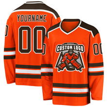 Charger l'image dans la galerie, Custom Orange Brown-White Hockey Jersey