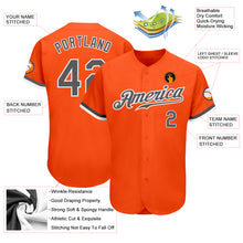 Load image into Gallery viewer, Custom Orange Steel Gray-White Authentic Baseball Jersey
