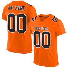 Load image into Gallery viewer, Custom Orange Black-White Mesh Authentic Football Jersey
