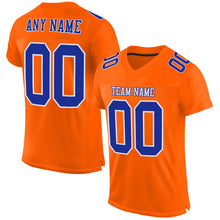 Laden Sie das Bild in den Galerie-Viewer, Custom Orange Royal-White Mesh Authentic Football Jersey