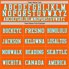 Load image into Gallery viewer, Custom Orange Aqua-White Mesh Authentic Football Jersey