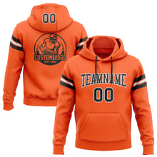 Laden Sie das Bild in den Galerie-Viewer, Custom Stitched Orange Black-White Football Pullover Sweatshirt Hoodie
