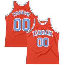 Загрузить изображение в средство просмотра галереи, Custom Orange Light Blue-White Authentic Throwback Basketball Jersey