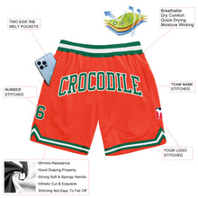 Laden Sie das Bild in den Galerie-Viewer, Custom Orange Kelly Green-White Authentic Throwback Basketball Shorts