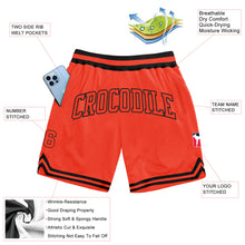 Laden Sie das Bild in den Galerie-Viewer, Custom Orange Orange-Black Authentic Throwback Basketball Shorts
