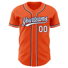 Загрузить изображение в средство просмотра галереи, Custom Orange White-Navy Authentic Baseball Jersey
