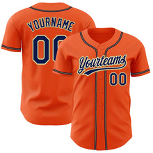 Load image into Gallery viewer, Custom Orange Navy Cream-Old Gold Authentic Baseball Jersey