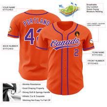 Load image into Gallery viewer, Custom Orange Purple-White Authentic Baseball Jersey