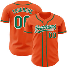 Load image into Gallery viewer, Custom Orange Kelly Green-White Authentic Baseball Jersey