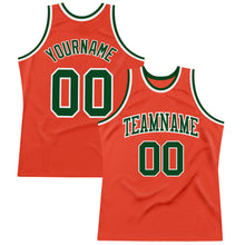 Load image into Gallery viewer, Custom Orange Green-White Authentic Throwback Basketball Jersey