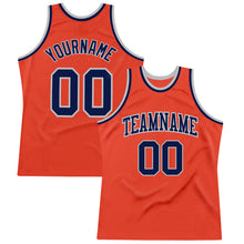 Charger l'image dans la galerie, Custom Orange Navy-Gray Authentic Throwback Basketball Jersey