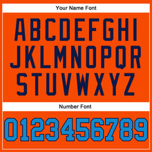 Load image into Gallery viewer, Custom Orange Blue-Navy Authentic Throwback Basketball Jersey
