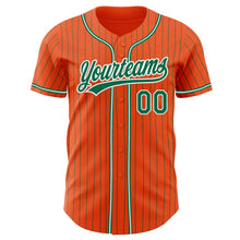 Charger l'image dans la galerie, Custom Orange Kelly Green Pinstripe Kelly Green-White Authentic Baseball Jersey