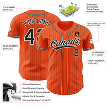 Загрузить изображение в средство просмотра галереи, Custom Orange Black Pinstripe Black-White Authentic Baseball Jersey