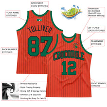 Charger l'image dans la galerie, Custom Orange Black Pinstripe Kelly Green Authentic Basketball Jersey