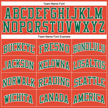 Load image into Gallery viewer, Custom Orange White Pinstripe Kelly Green Authentic Basketball Jersey